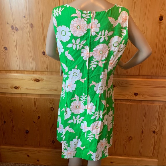 Vintage 60s Dash About Mod Scooter Dress Size M Floral Lime Green Bows - Picture 9 of 15